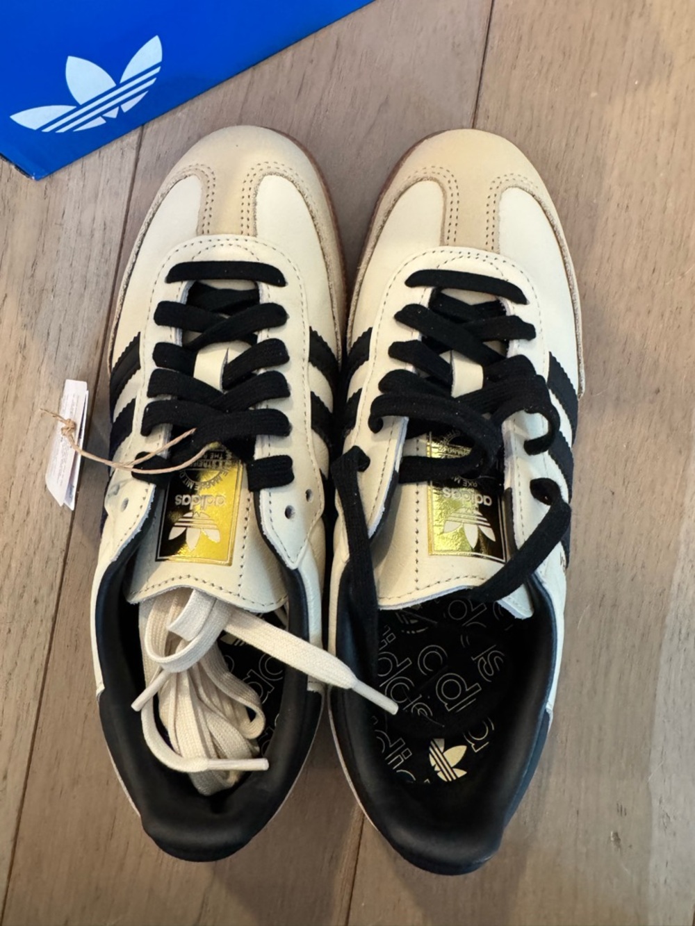 adidas Off-White and Black Samba Style Sneaker